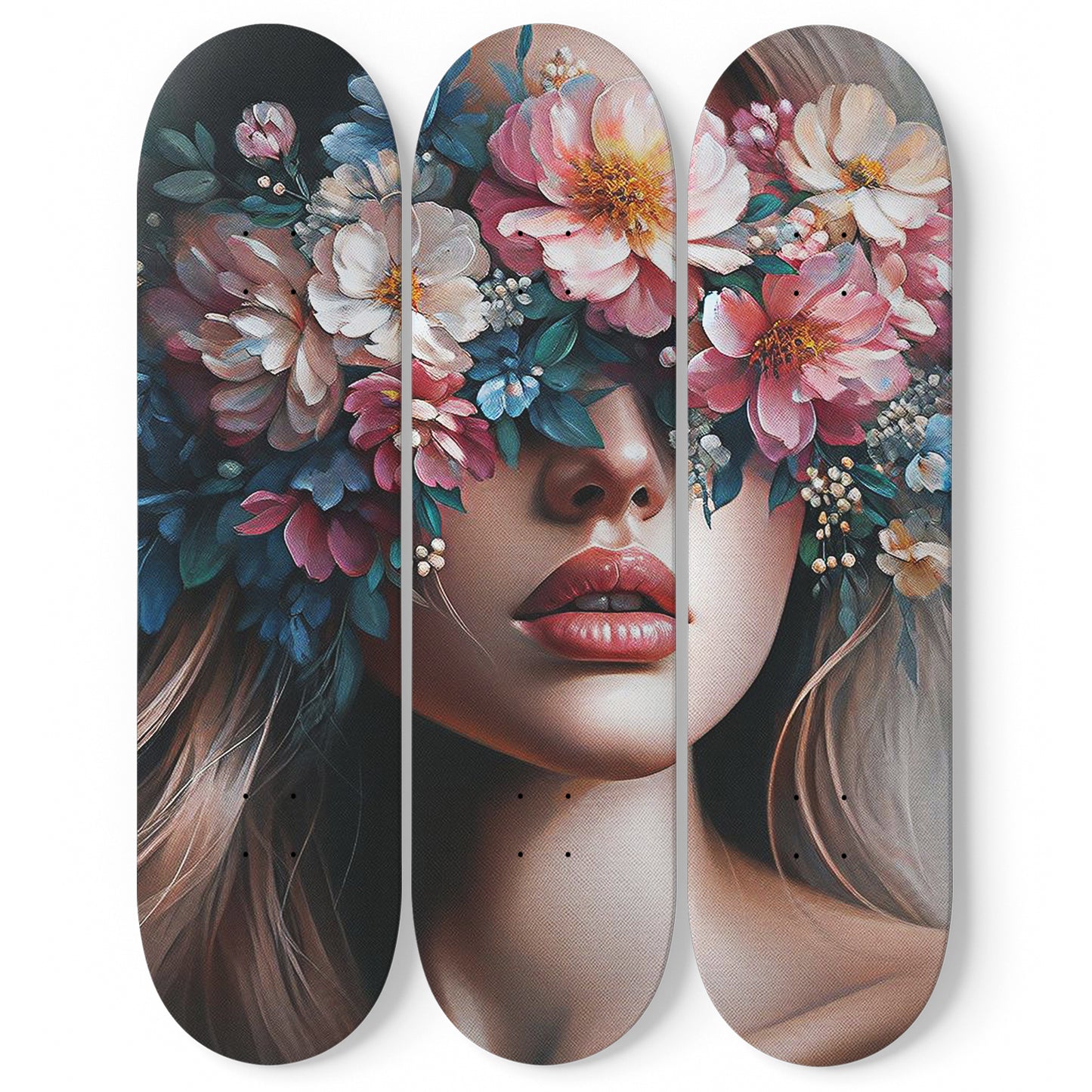 Flower Lady #4.0 3-Deck Skateboard Wall Art
