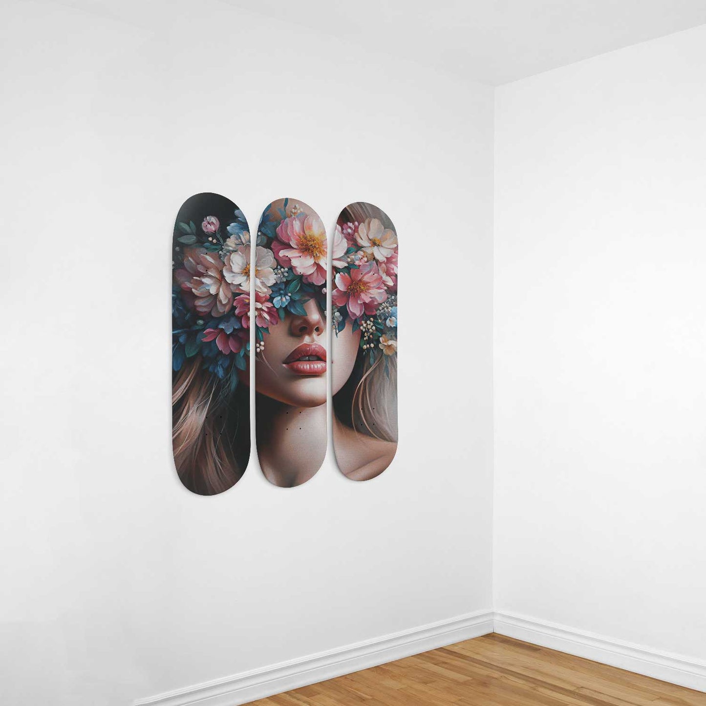 Flower Lady #4.0 3-Deck Skateboard Wall Art