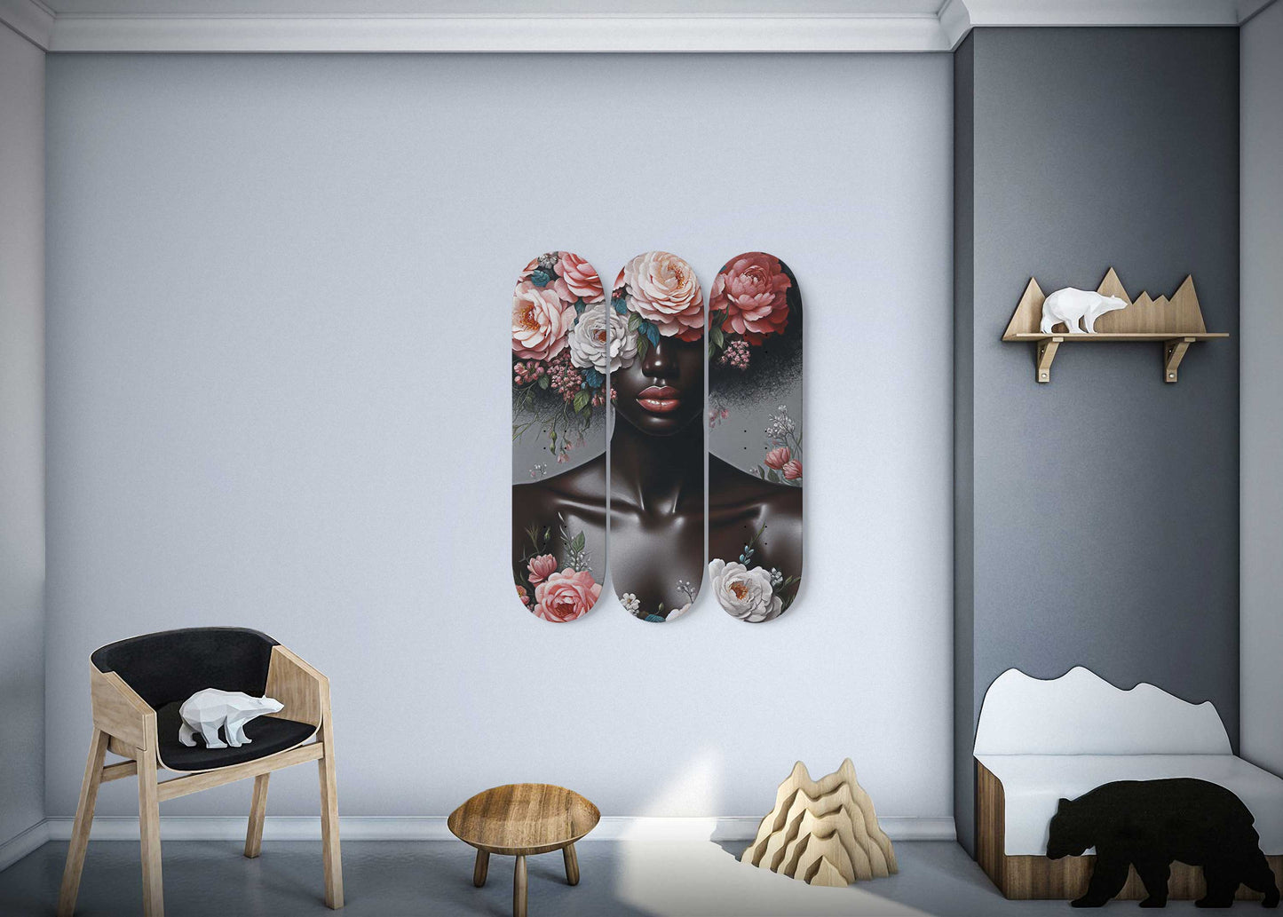 Flower Lady #5.0 3-Deck Skateboard Wall Art