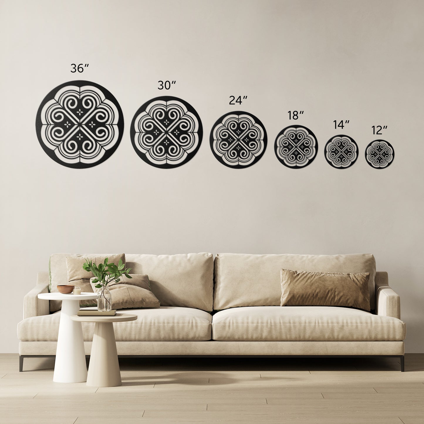Flower Hmong Pattern Metal Wall Art
