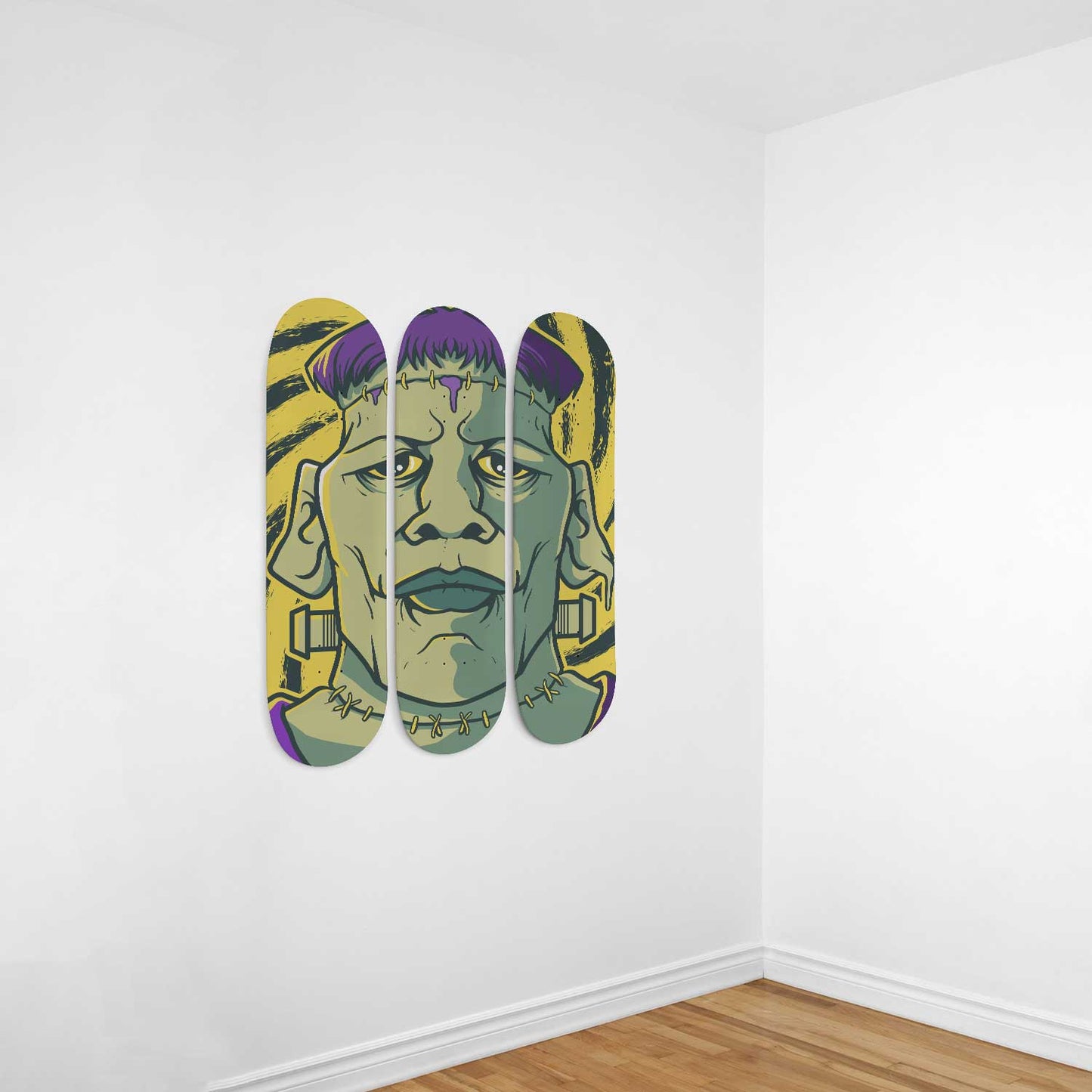 Frankie Vibes 3 Deck Skateboard Wall Art