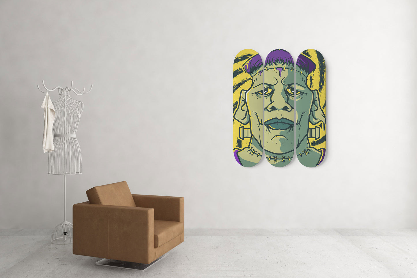 Frankie Vibes 3 Deck Skateboard Wall Art