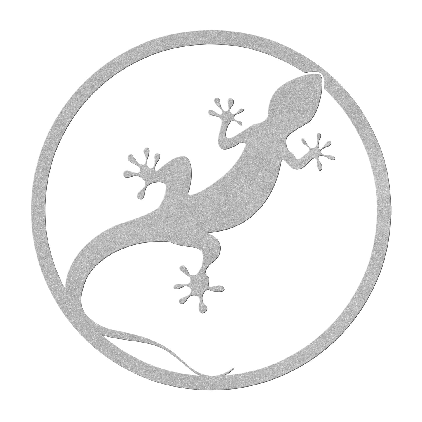 Gecko on a Ring Metal Wall Art