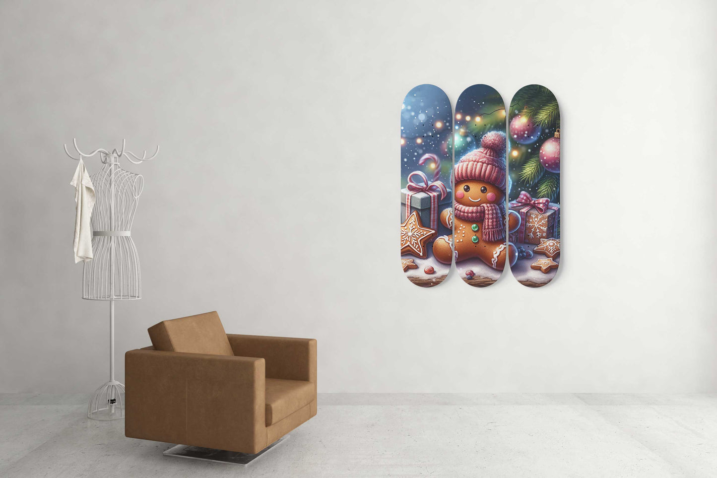 Gingerbread 3-Deck Skateboard Wall Art
