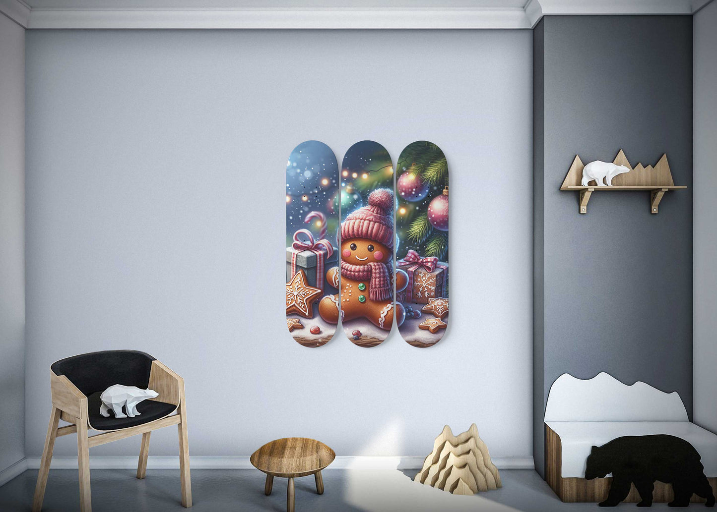 Gingerbread 3-Deck Skateboard Wall Art