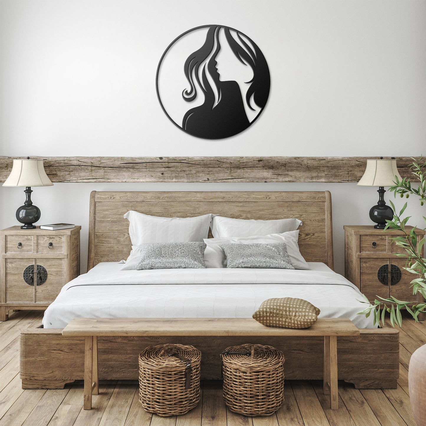 Glance of a Lady Metal Wall Art