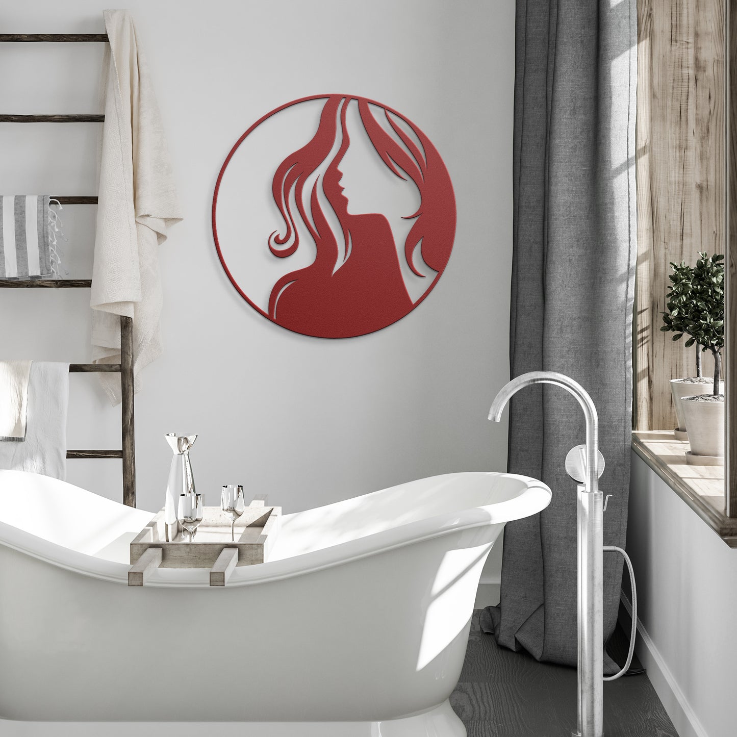 Glance of a Lady Metal Wall Art