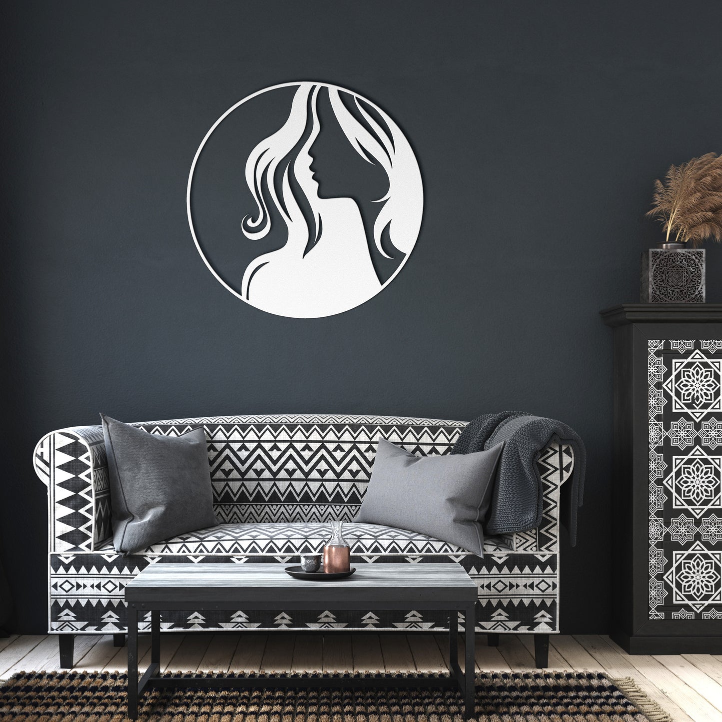 Glance of a Lady Metal Wall Art