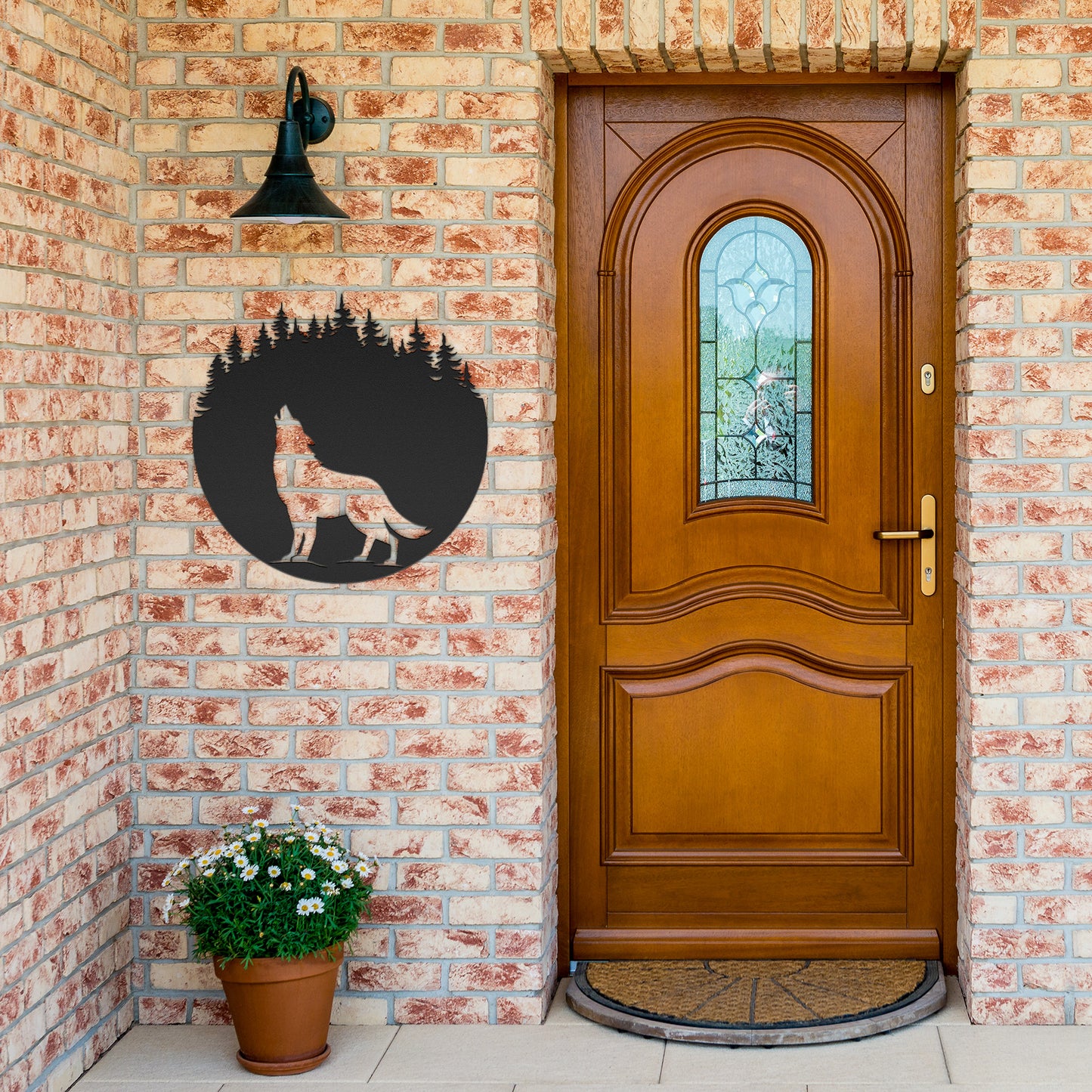 Howling Wolf Metal Wall Art