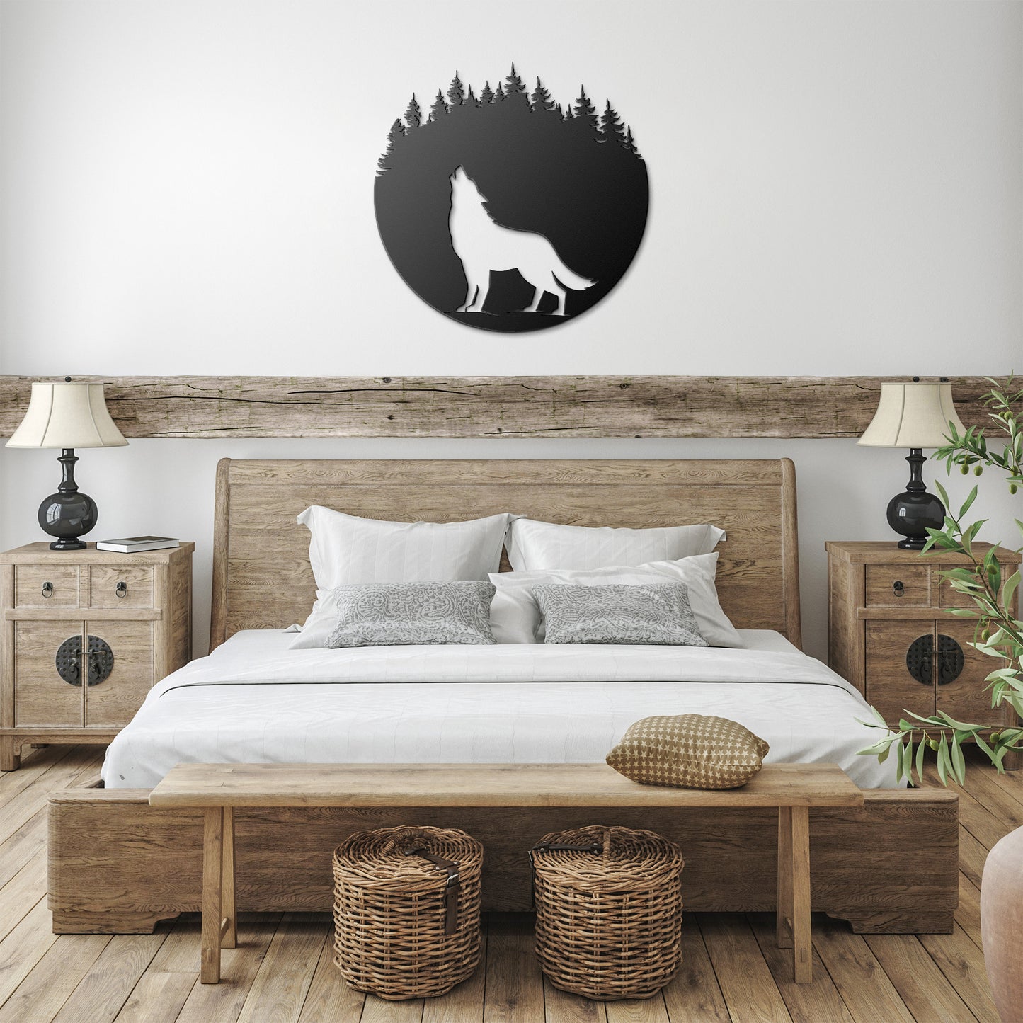 Howling Wolf Metal Wall Art