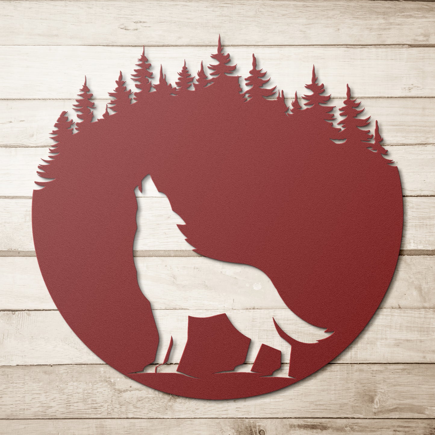 Howling Wolf Metal Wall Art