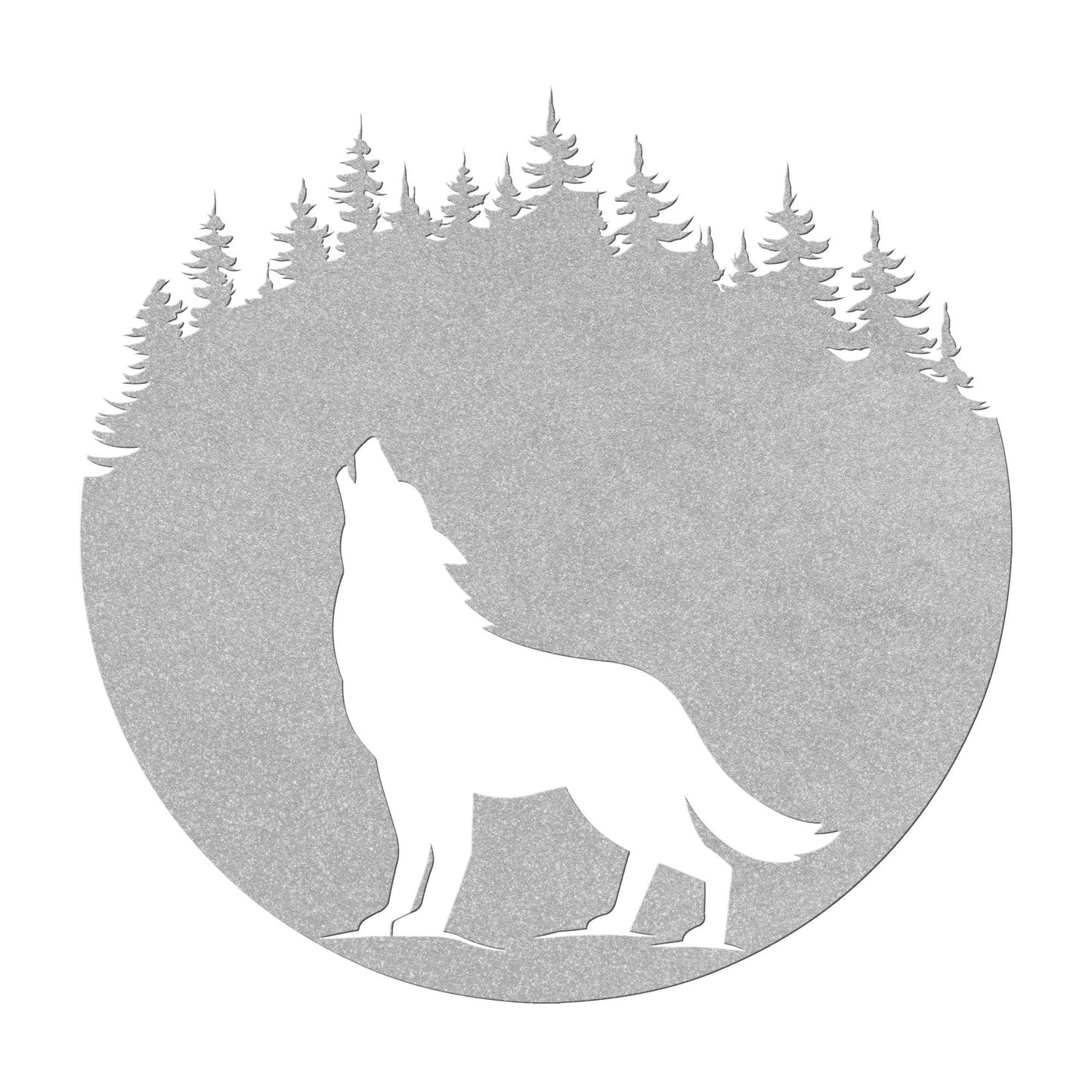 Howling Wolf Metal Wall Art
