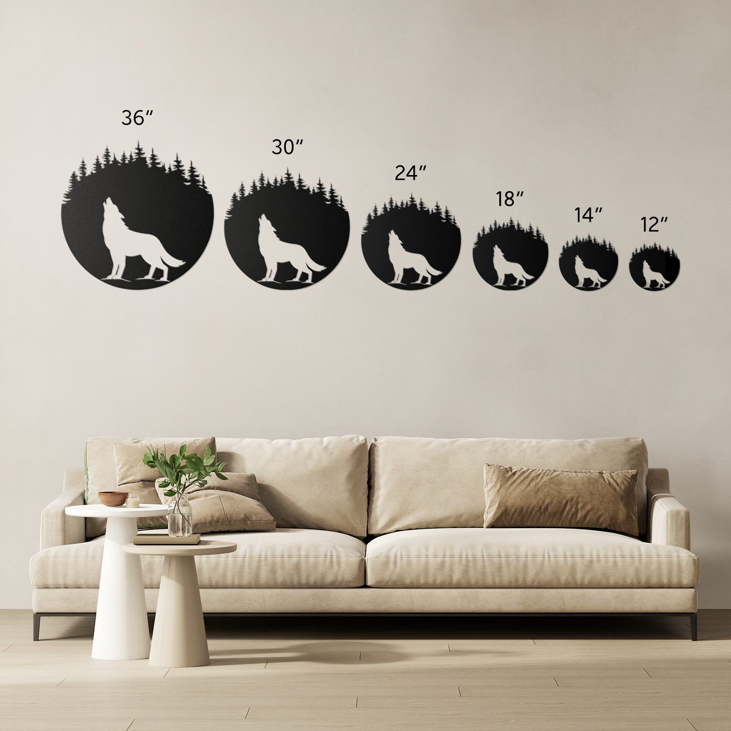 Howling Wolf Metal Wall Art