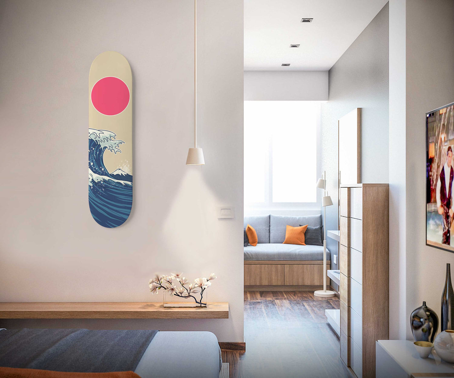 Japanese Waves Skateboard Wall Art