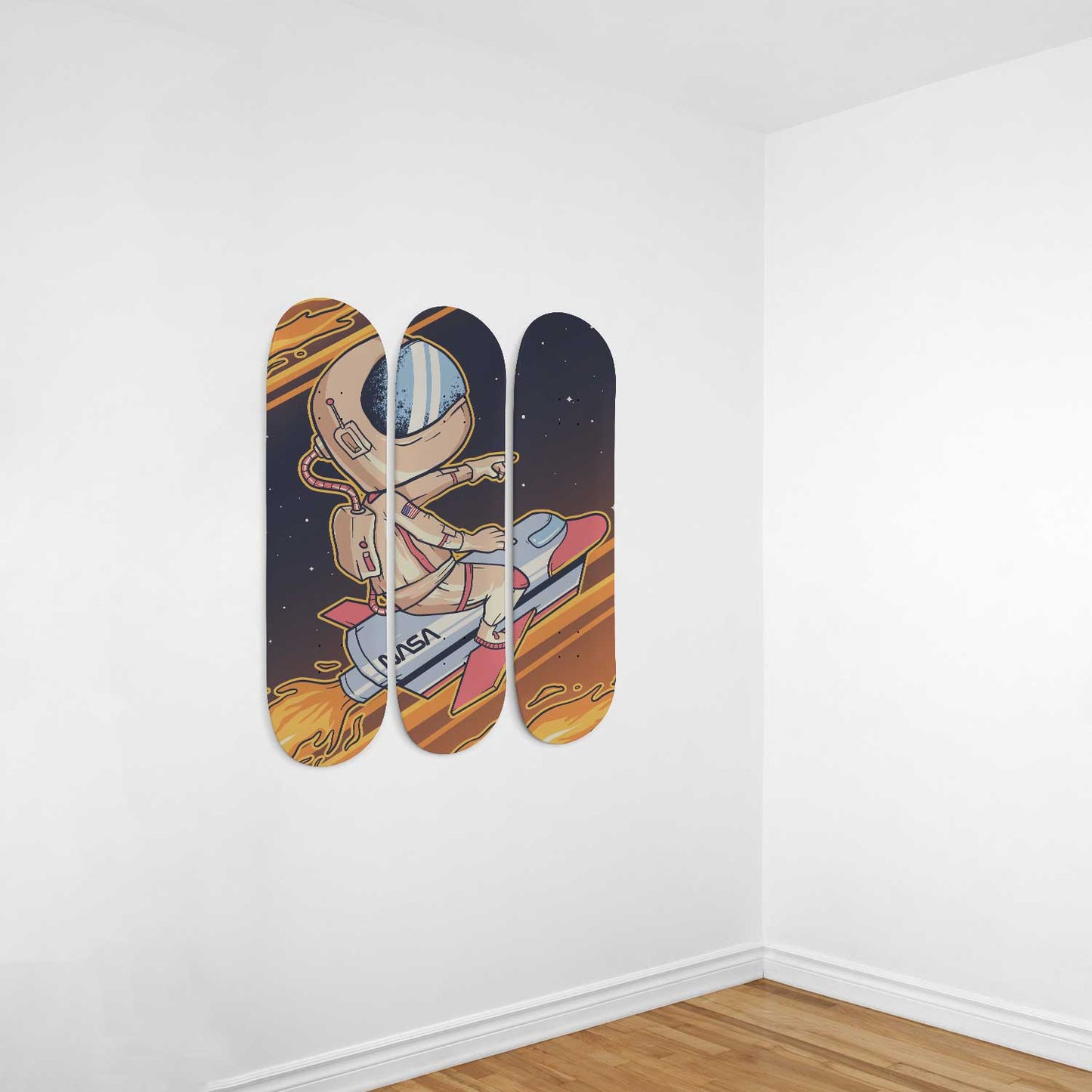 Jetride Adventure 3 Deck Skateboard Wall Art: Soar Beyond the Horizon