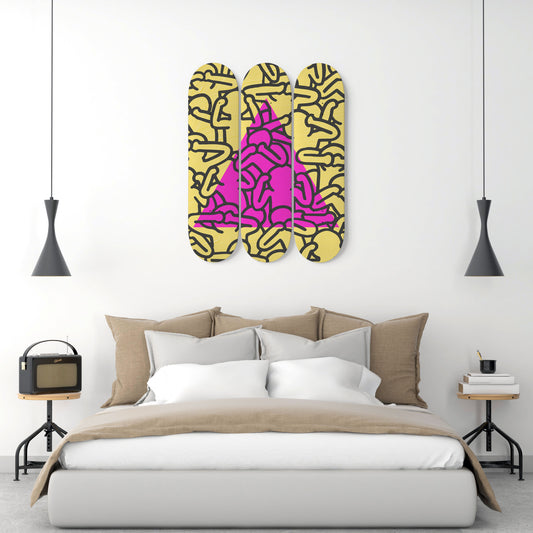 Keith Haring Silence #5.0 3 Deck Skateboard Wall Art - Iconic Street Art Decor