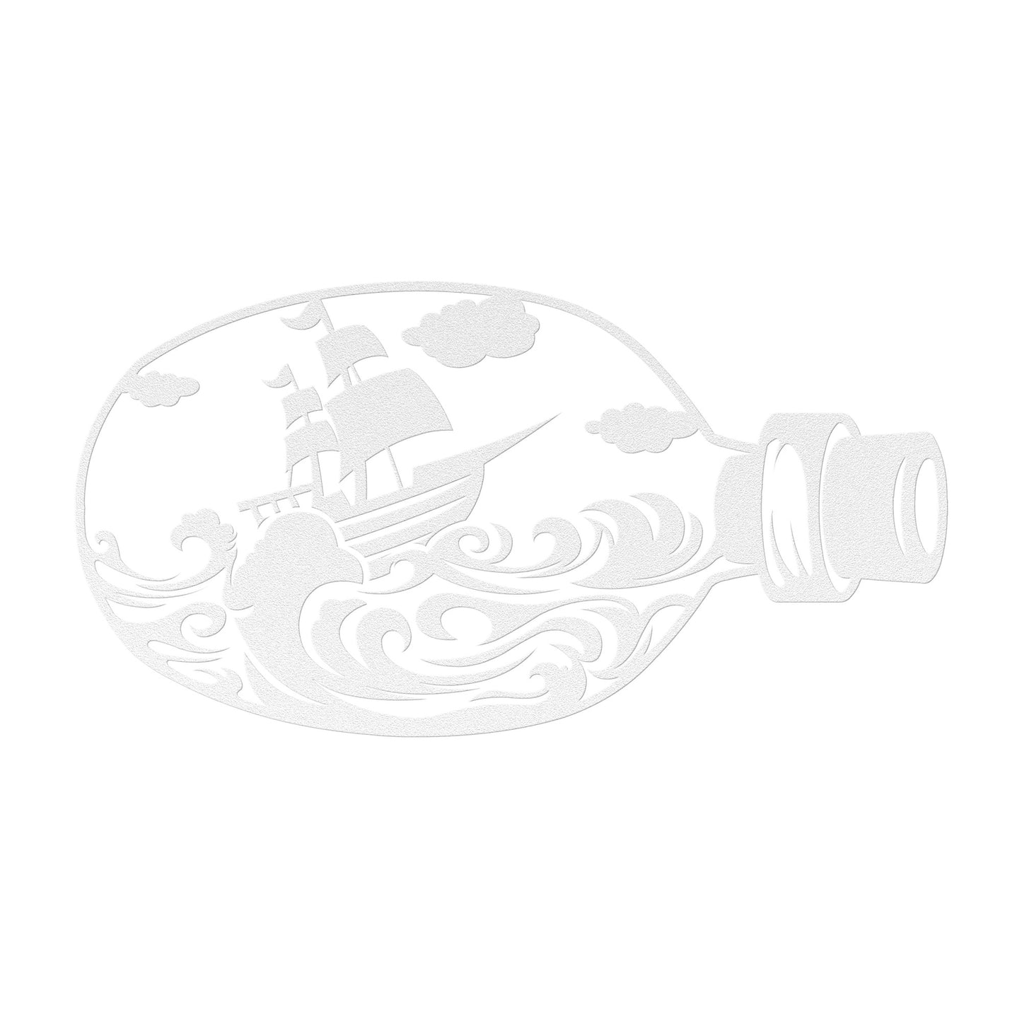 Magical Ship in a Bottle Metal Wall Art