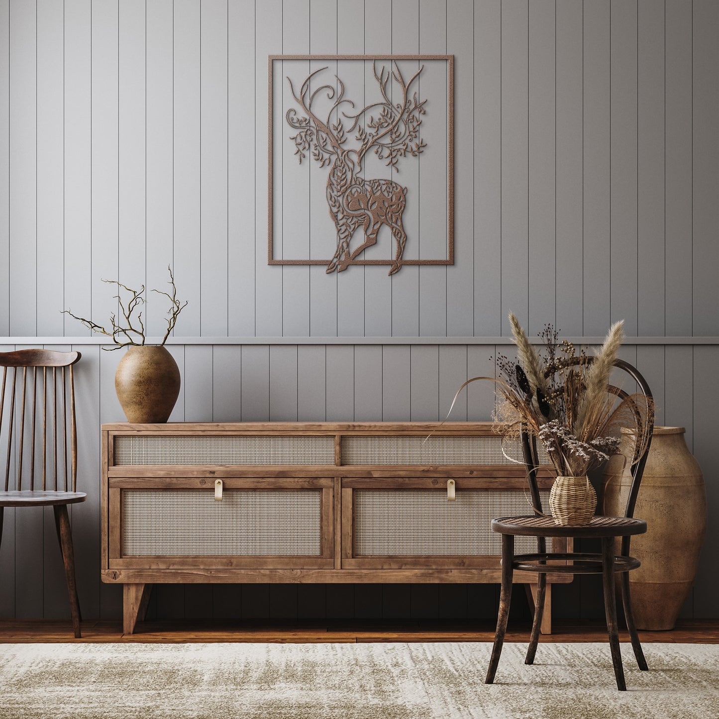 Magical Buck Silhouette Metal Wall Art
