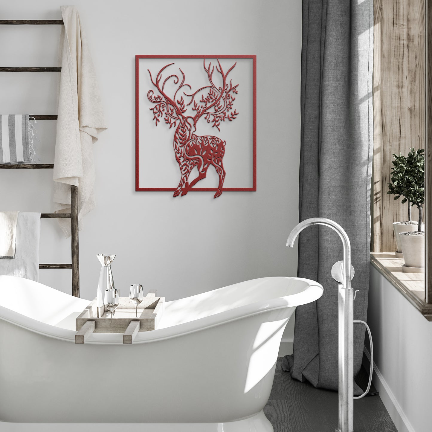 Magical Buck Silhouette Metal Wall Art