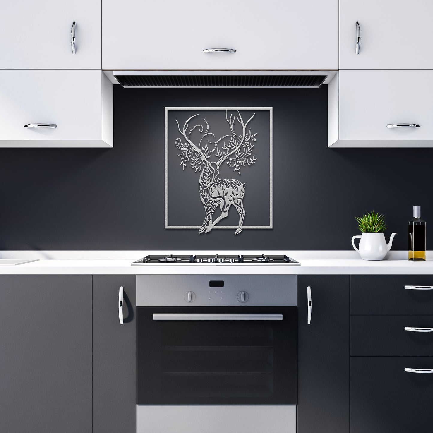 Magical Buck Silhouette Metal Wall Art