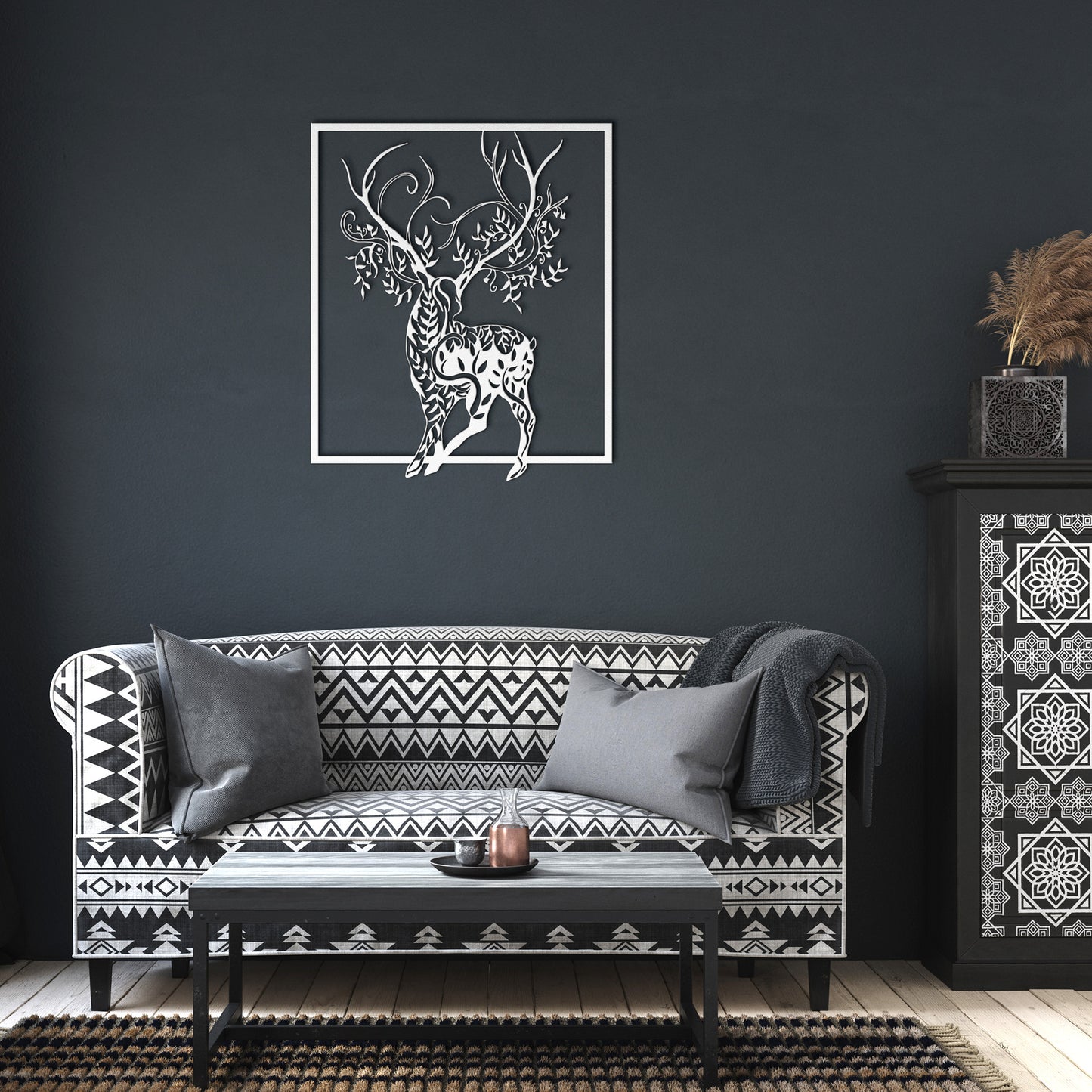Magical Buck Silhouette Metal Wall Art