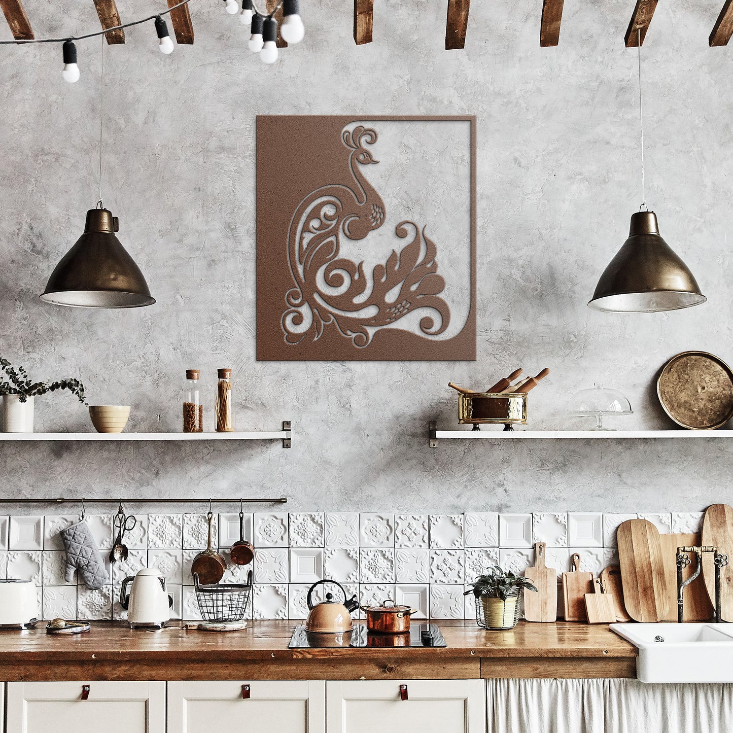 Magneficient Peacock Metal Wall Art