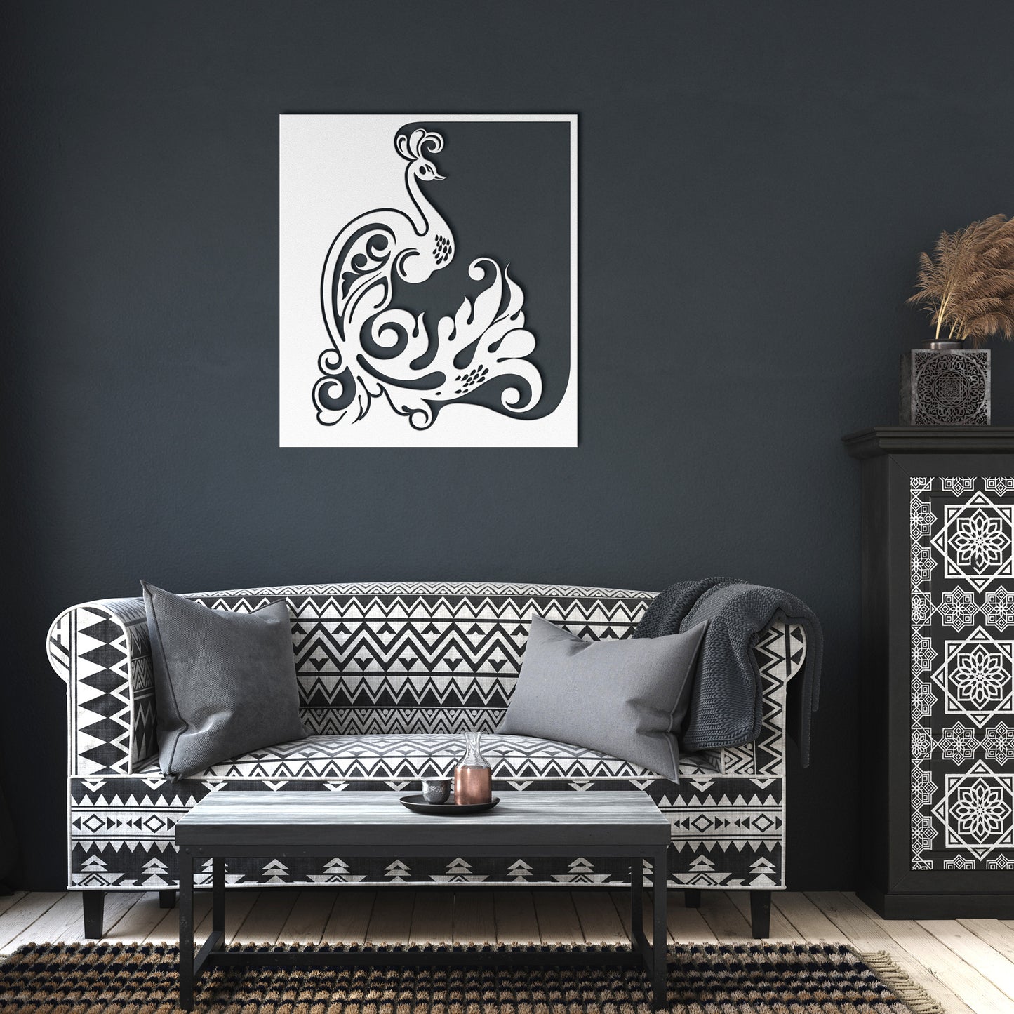 Magneficient Peacock Metal Wall Art