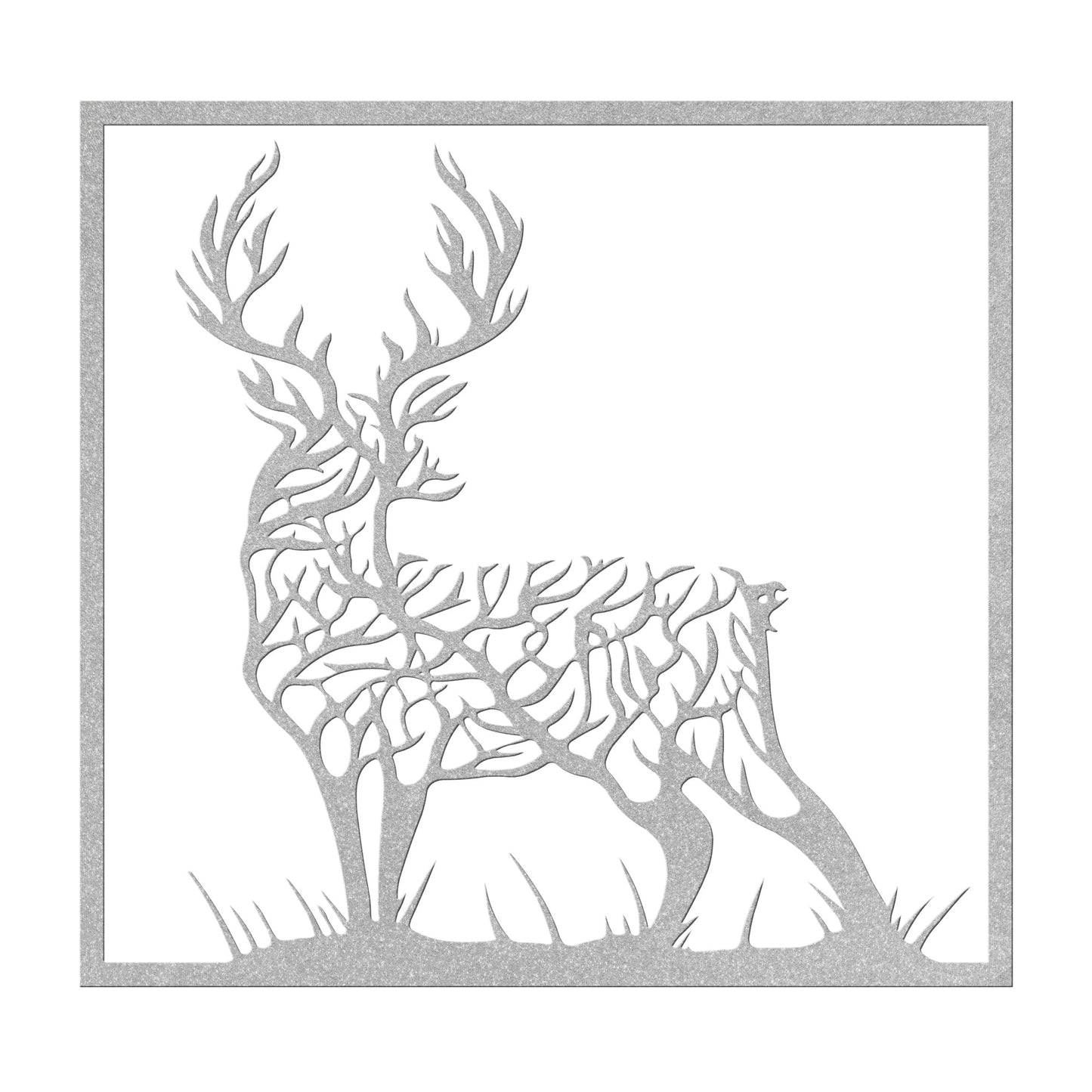 Majestic Dear in the Wild Metal Wall Art