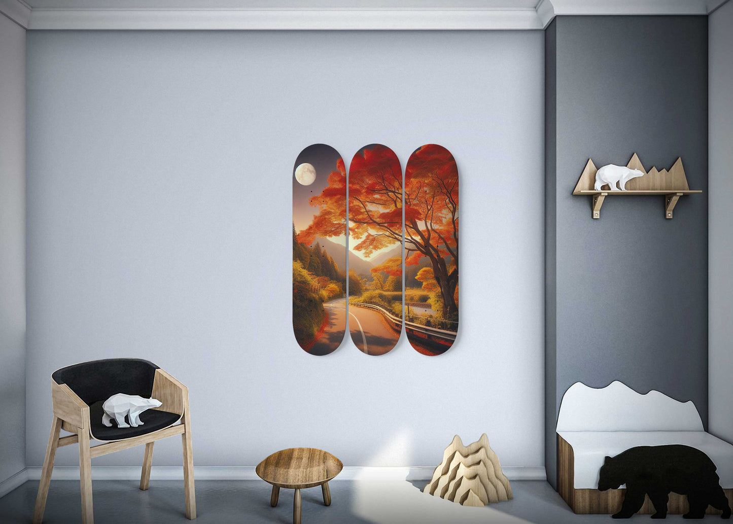Maple Tree 3-Deck Skateboard Wall Art