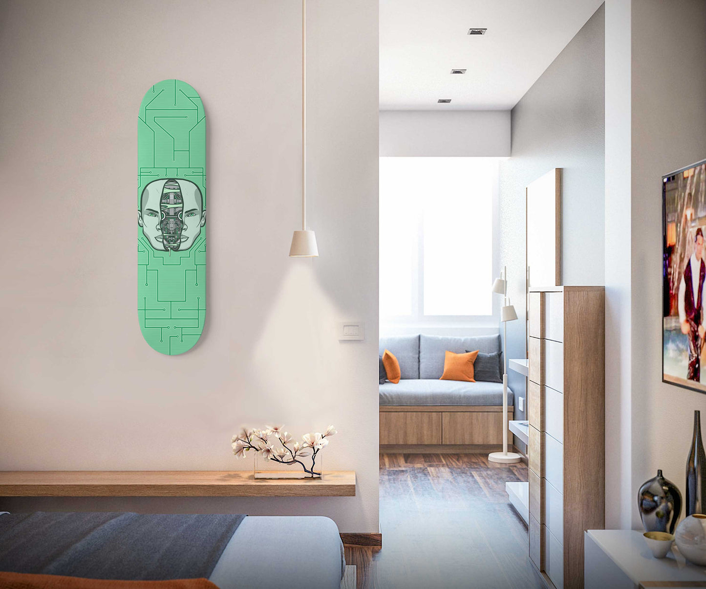 Mecha Human Skateboard Wall Art