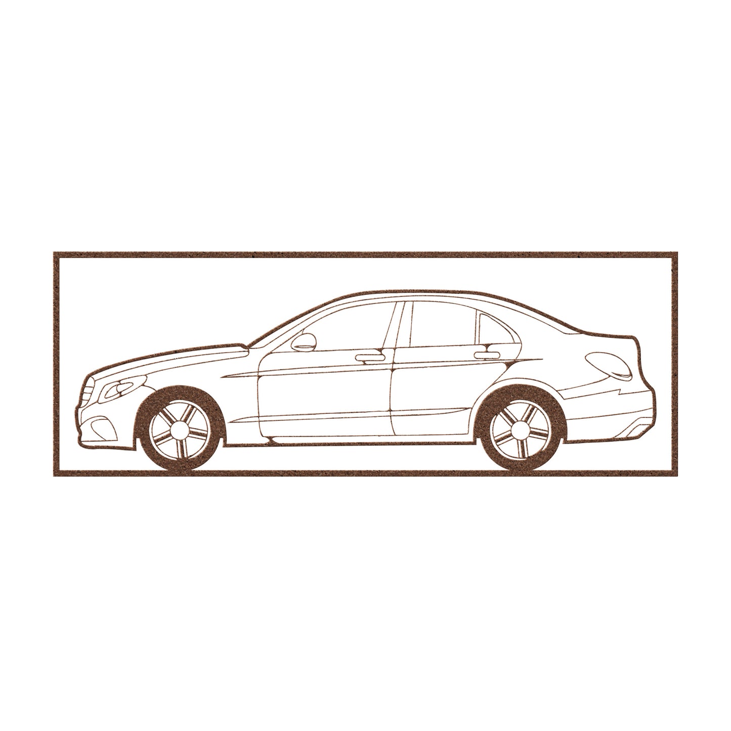 Mercedes Benz Line Art Metal Wall Art