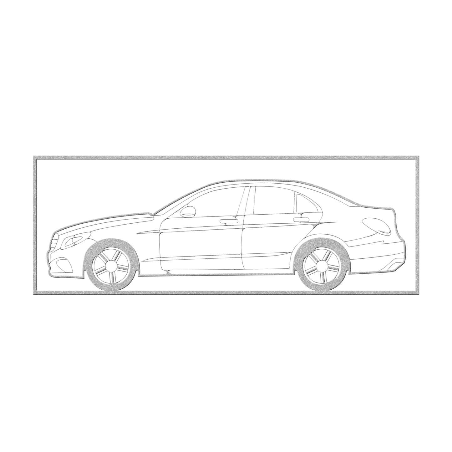 Mercedes Benz Line Art Metal Wall Art