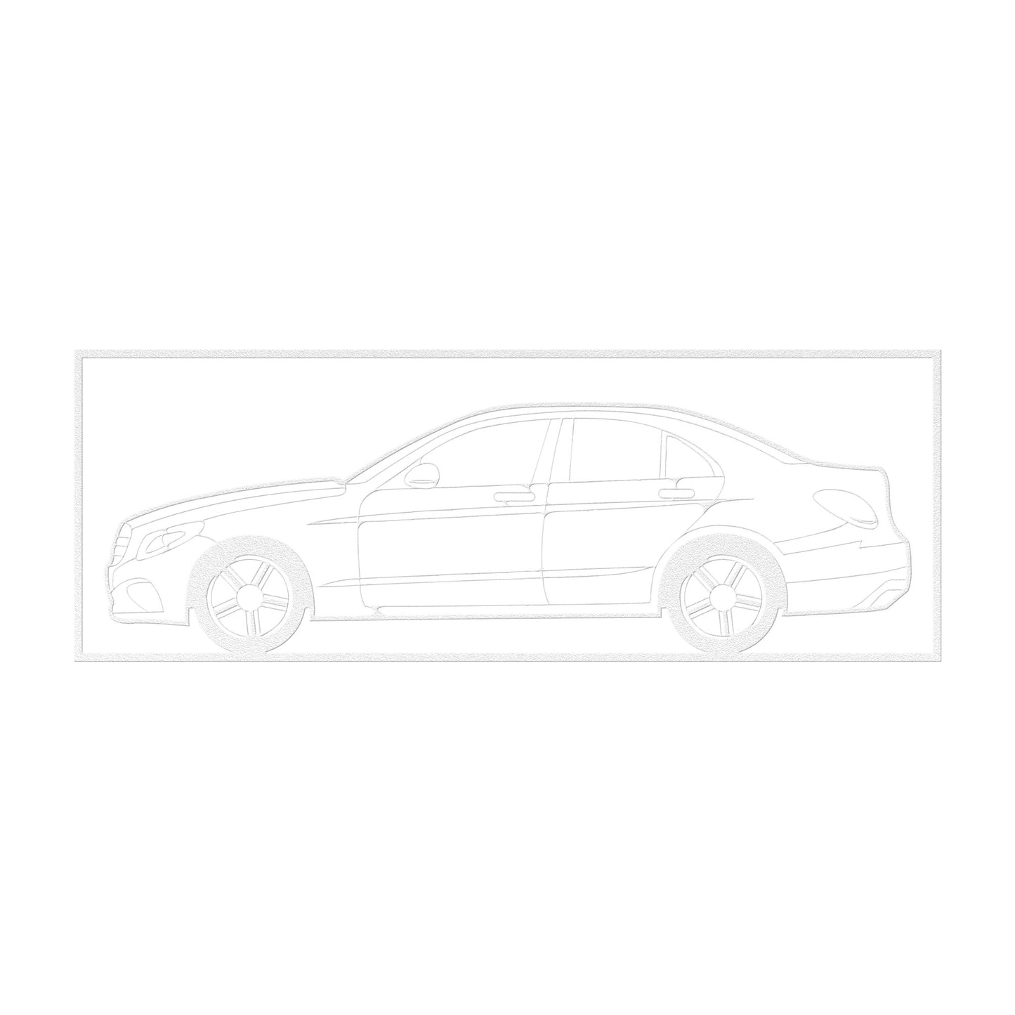 Mercedes Benz Line Art Metal Wall Art