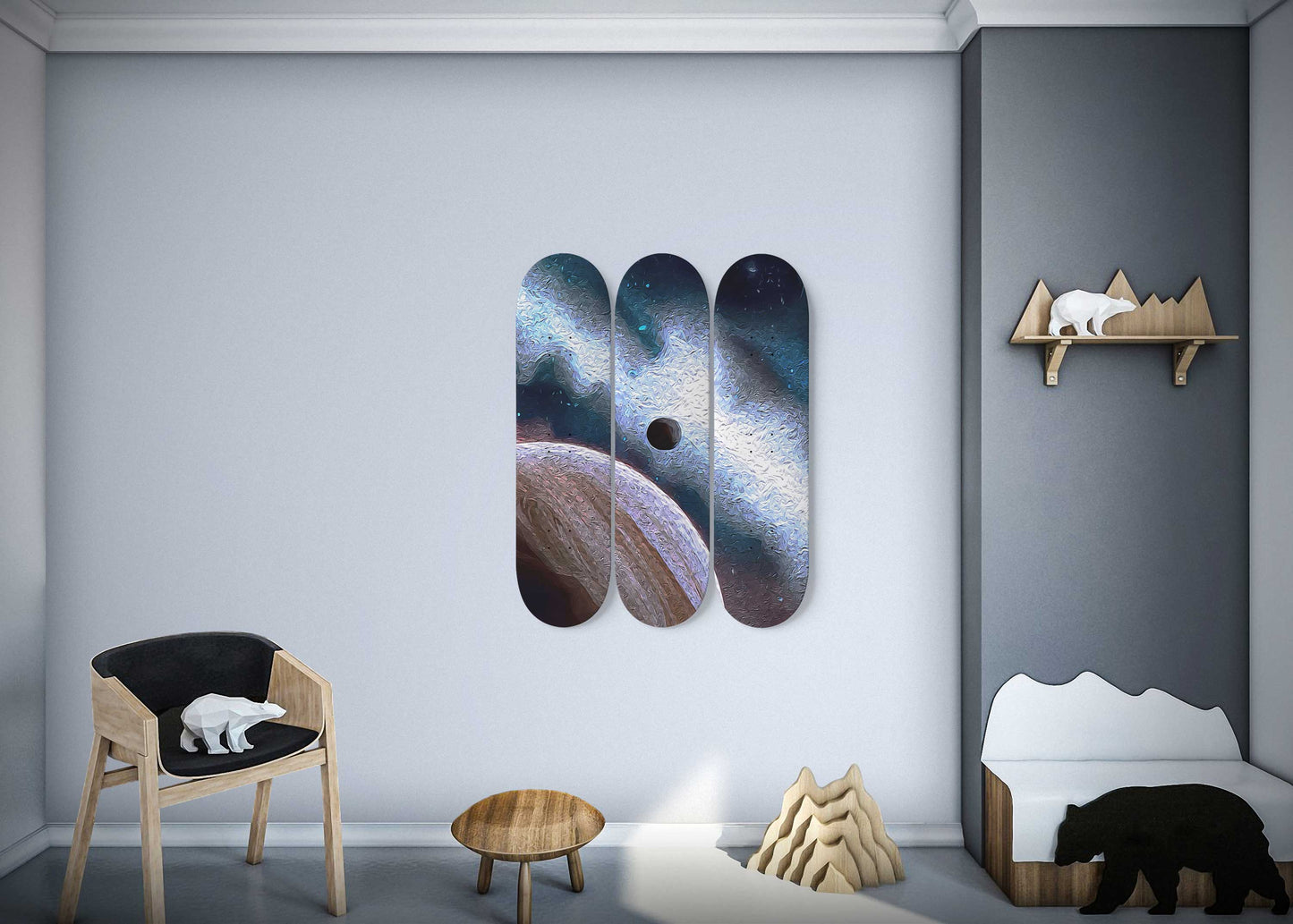 Van Gogh Milky Way Planet 3-Deck Skateboard Wall Art: A Masterpiece with Nature-Inspired Design