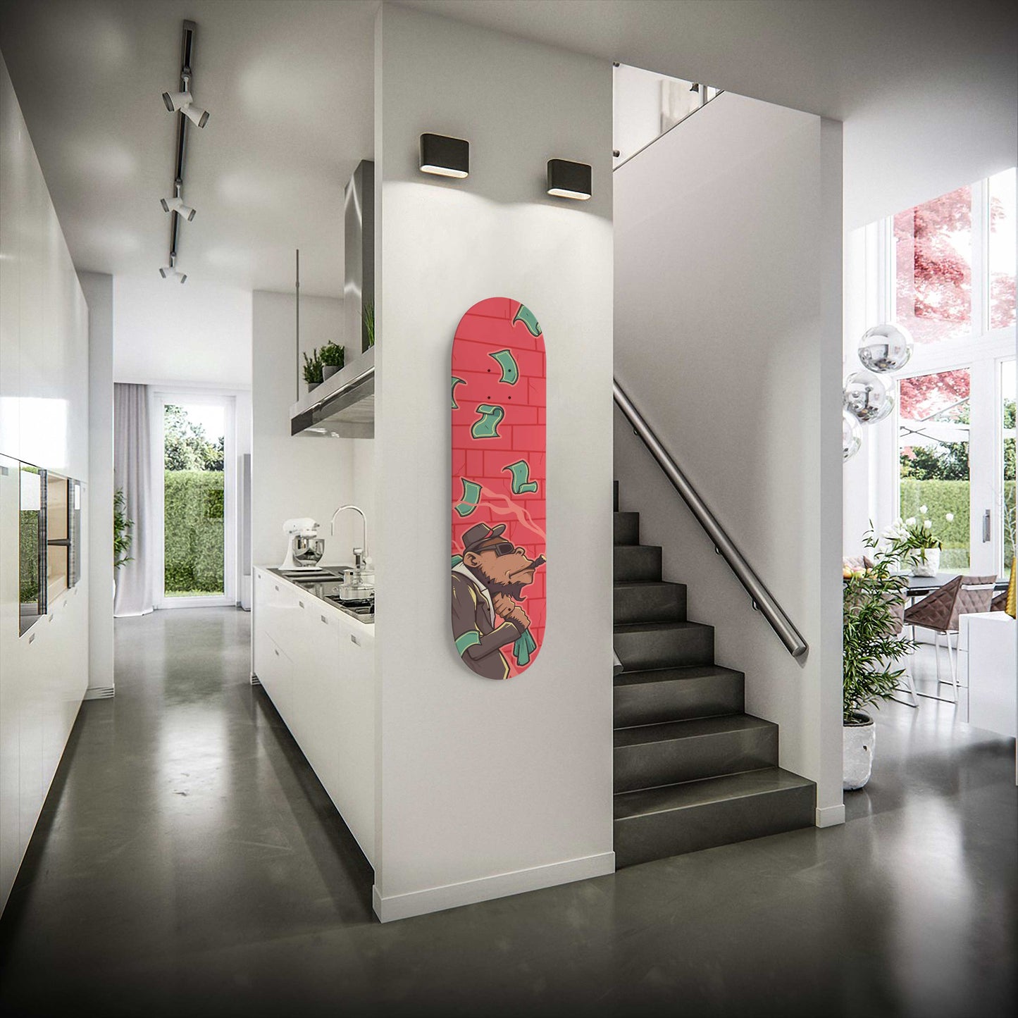 Money Hustle Skateboard Wall Art