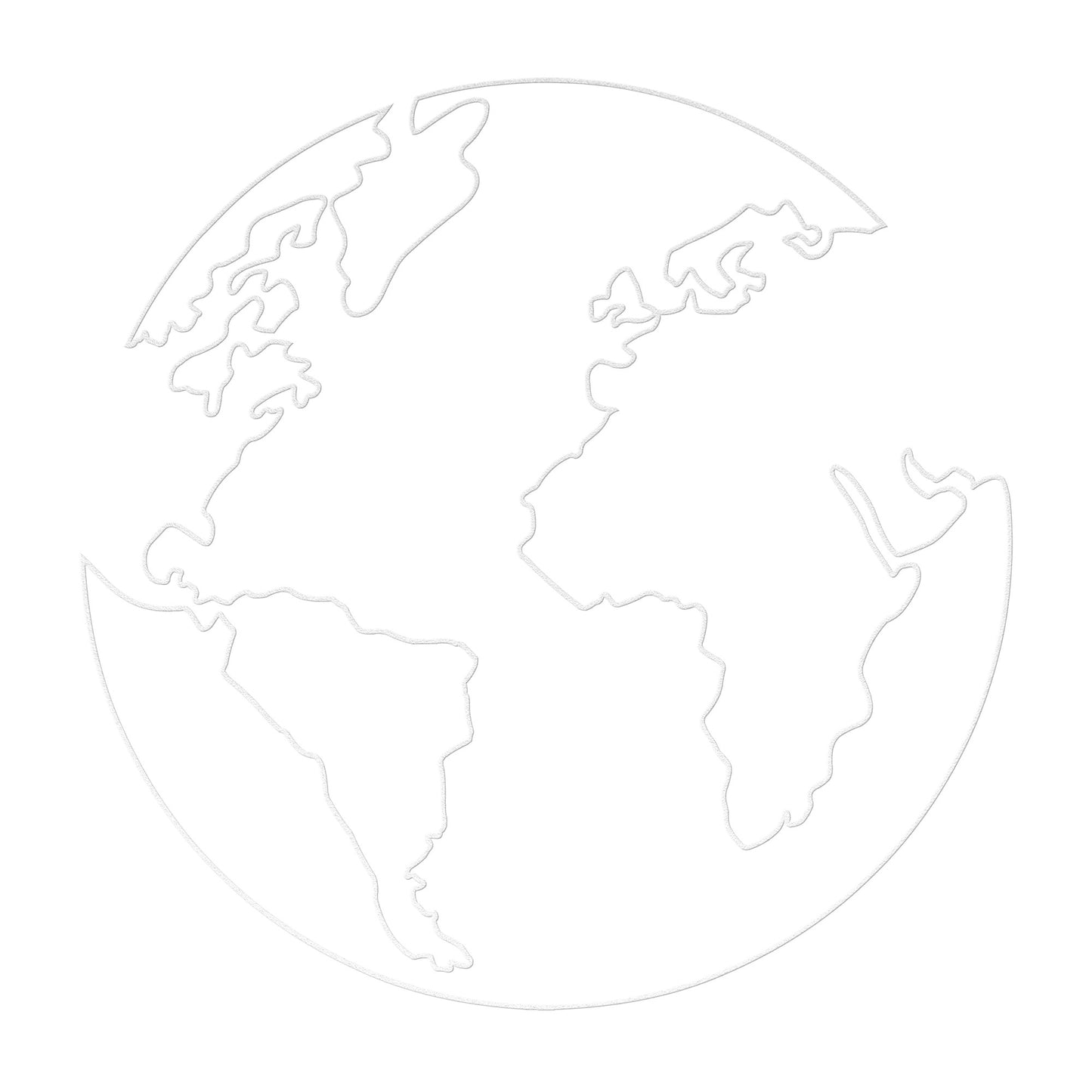 One Line Global Map Metal Wall Art