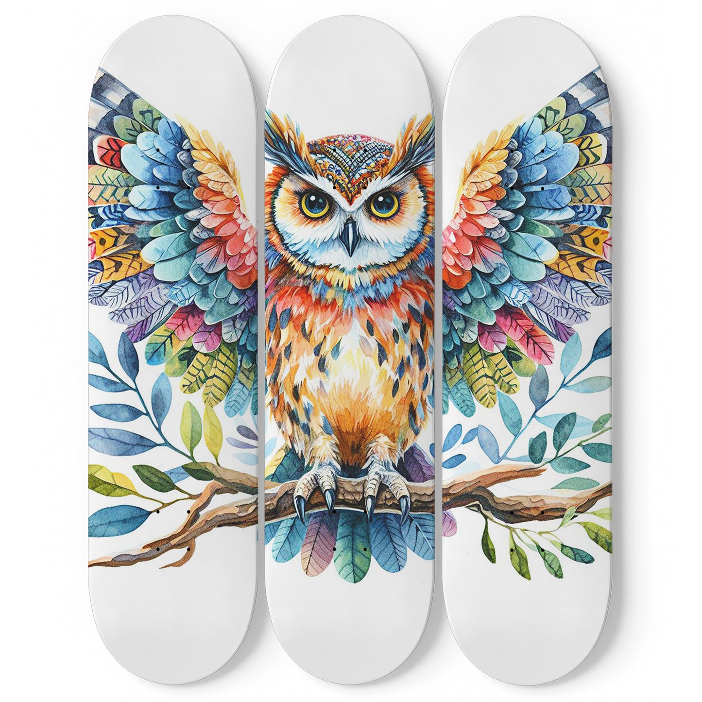 Owl#5.0 3-Deck Skateboard Wall Art
