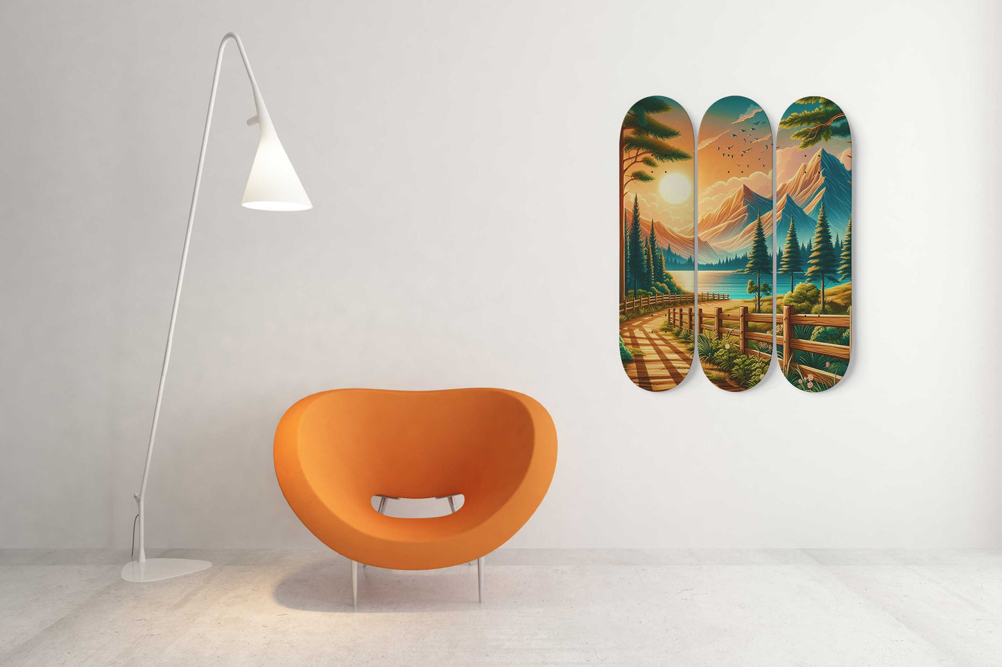 Pine Tree 3-Deck Skateboard Wall Art