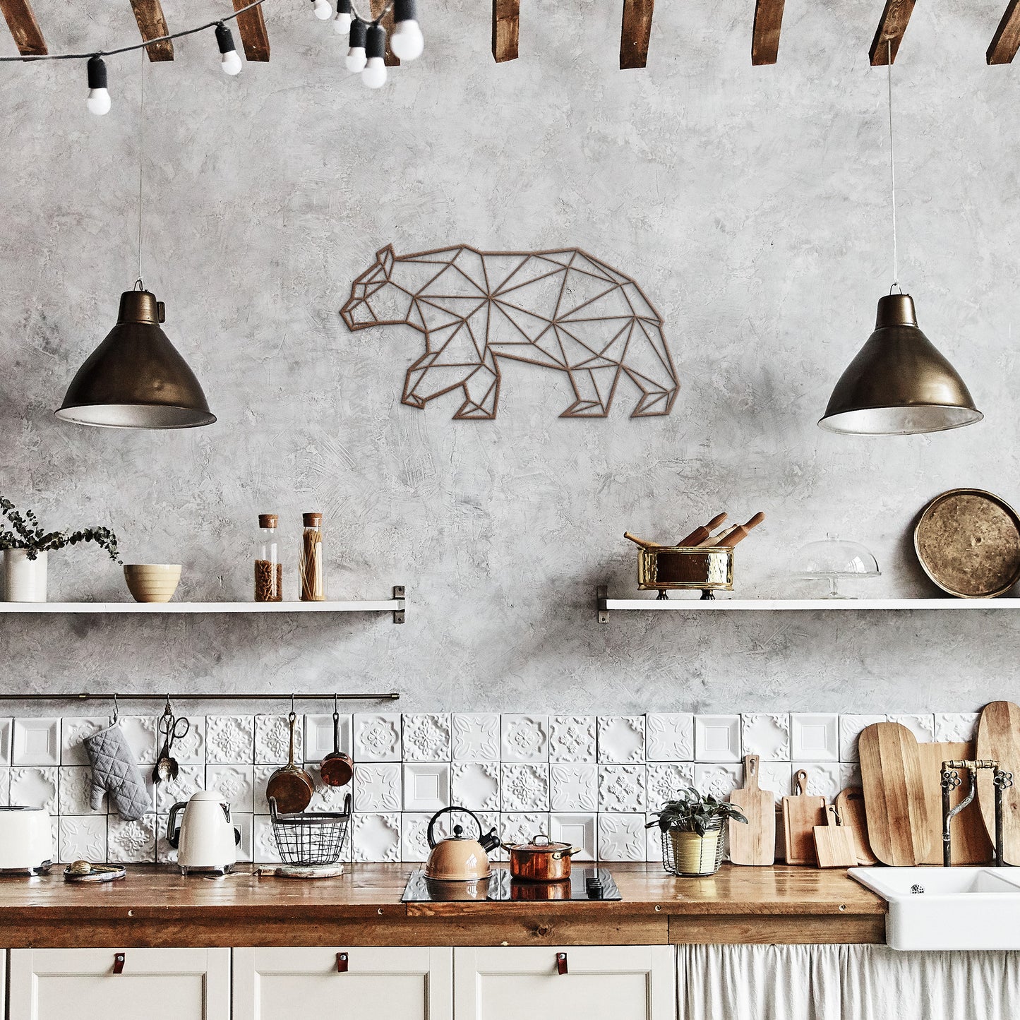 Polygonal Great Bear Metal Wall Art
