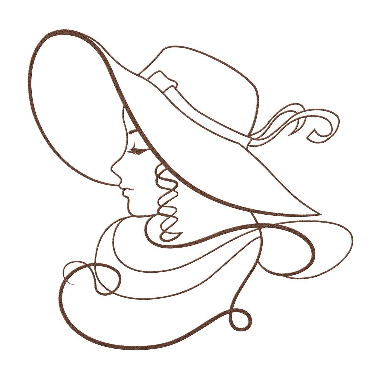 Pretty Lady in a Hat Metal Wall Art