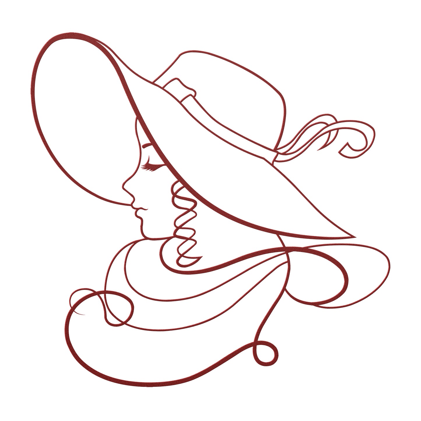 Pretty Lady in a Hat Metal Wall Art