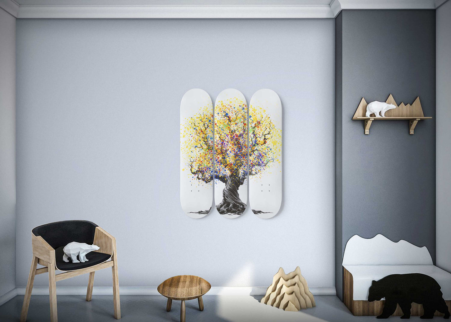Rainbow Tree #1.0 3-Deck Skateboard Wall Art