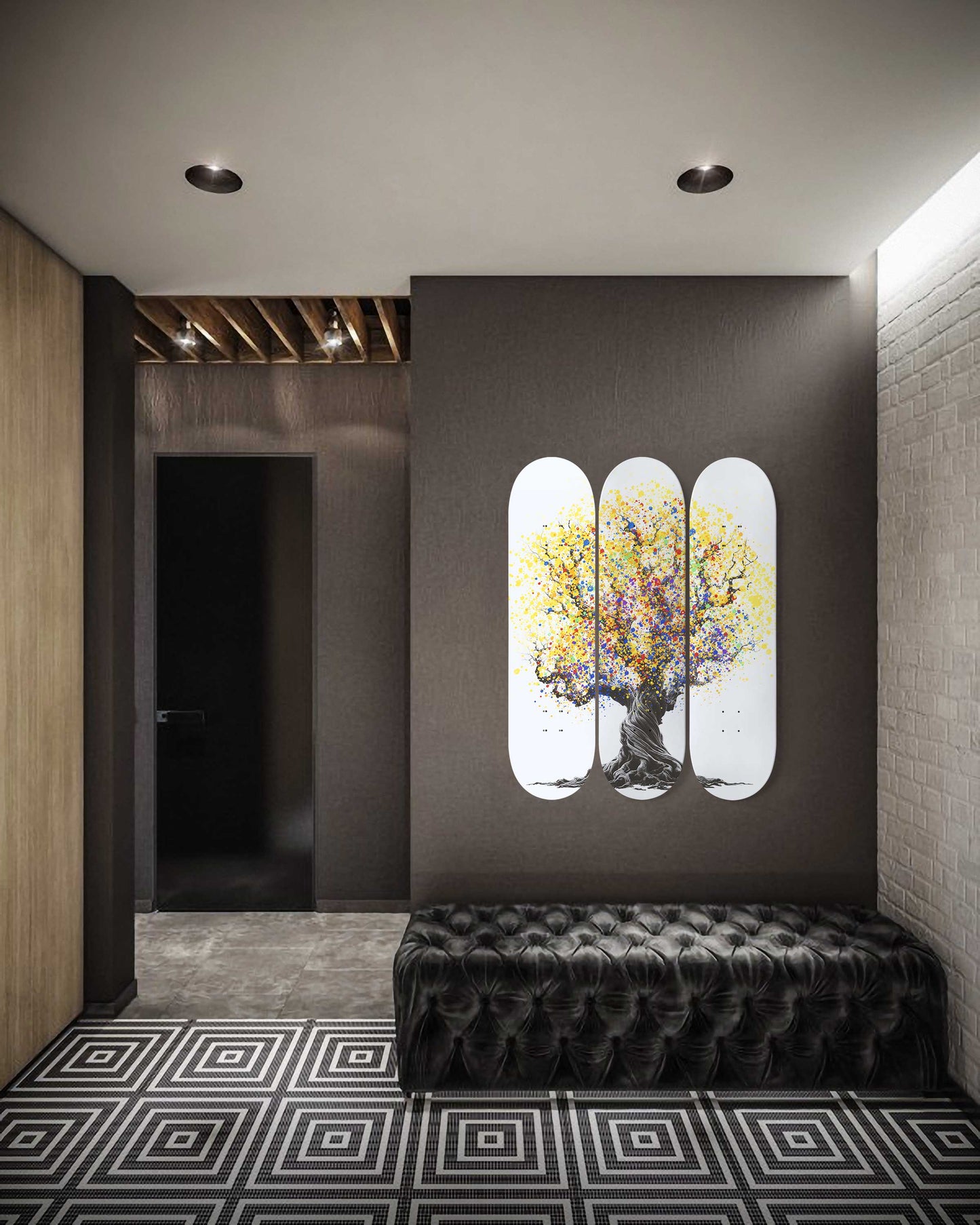 Rainbow Tree #1.0 3-Deck Skateboard Wall Art