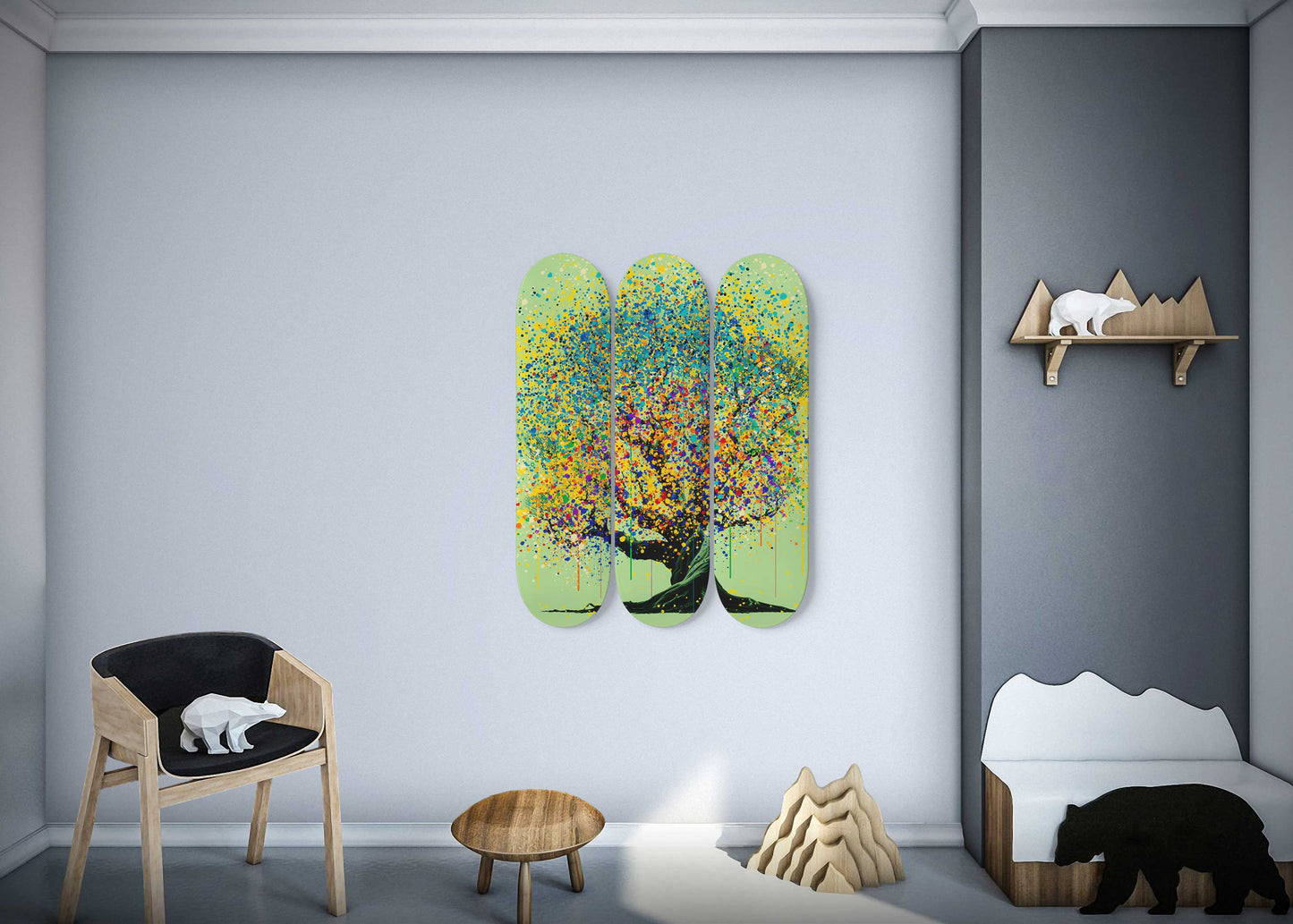 Rainbow Tree #4.0 3-Deck Skateboard Wall Art