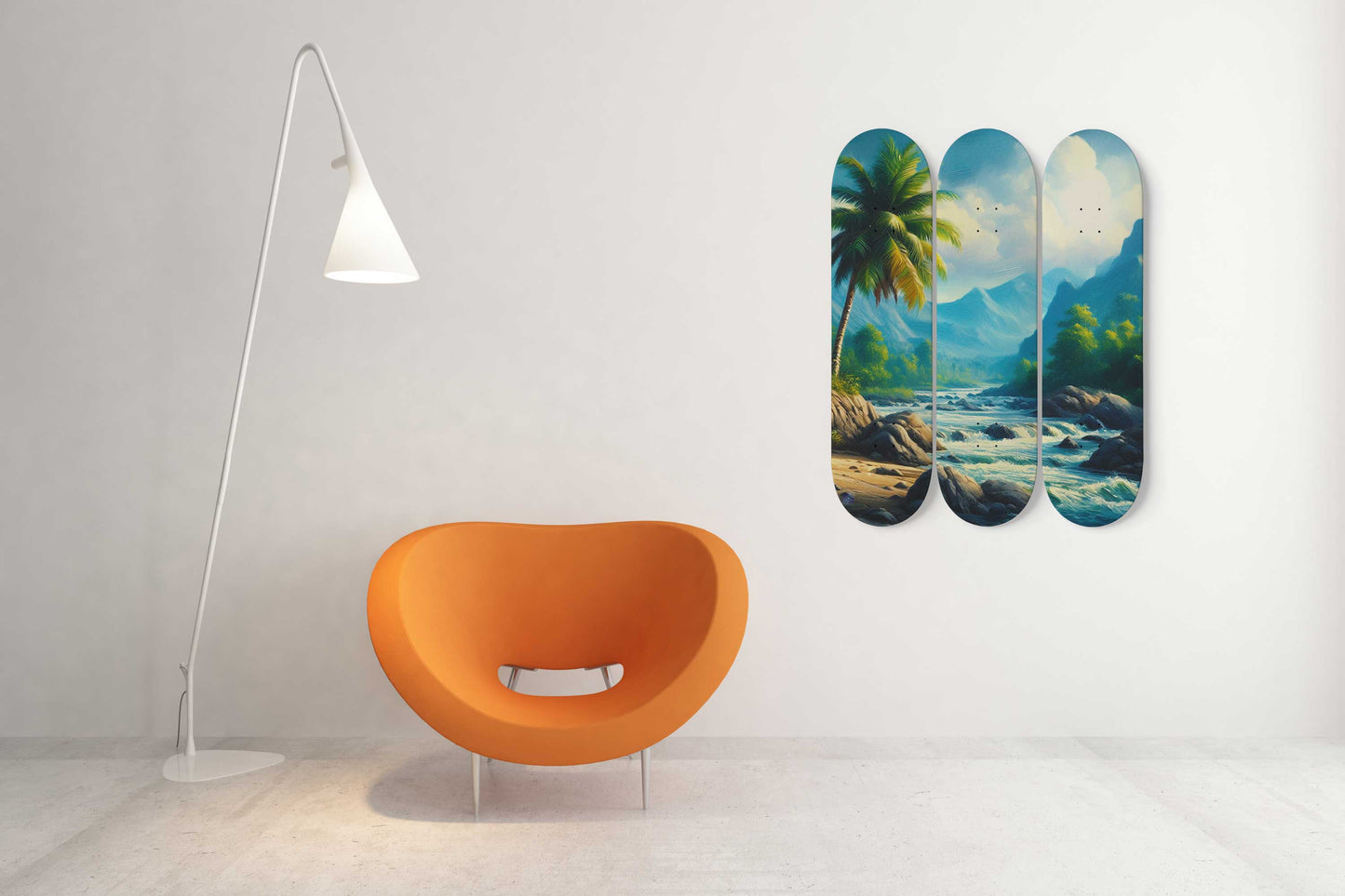 River 3-Deck Skateboard Wall Art