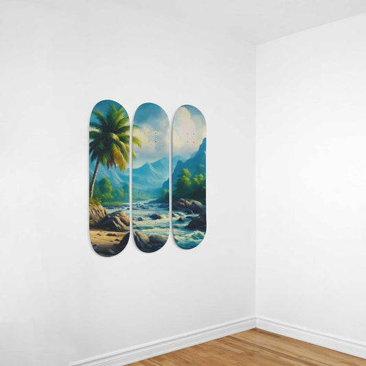River 3-Deck Skateboard Wall Art