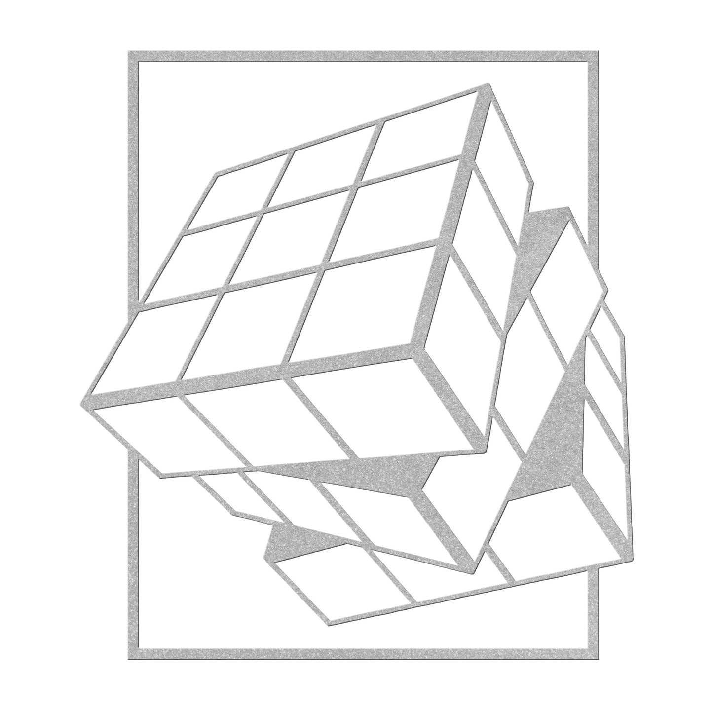Rotating Rubiks Cube Metal Wall Art