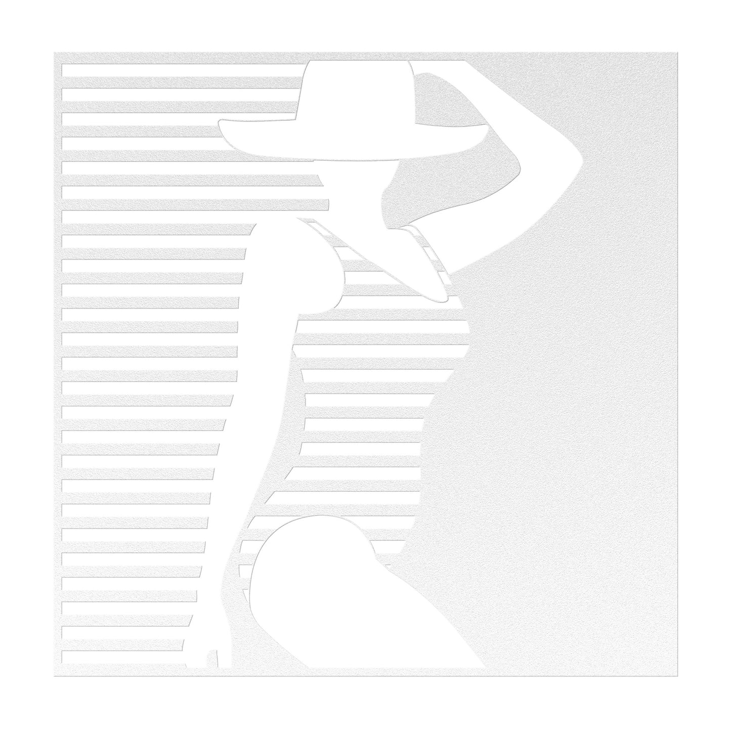 Sexy Lady In A Stripe Swimsuit Metal Wall Art