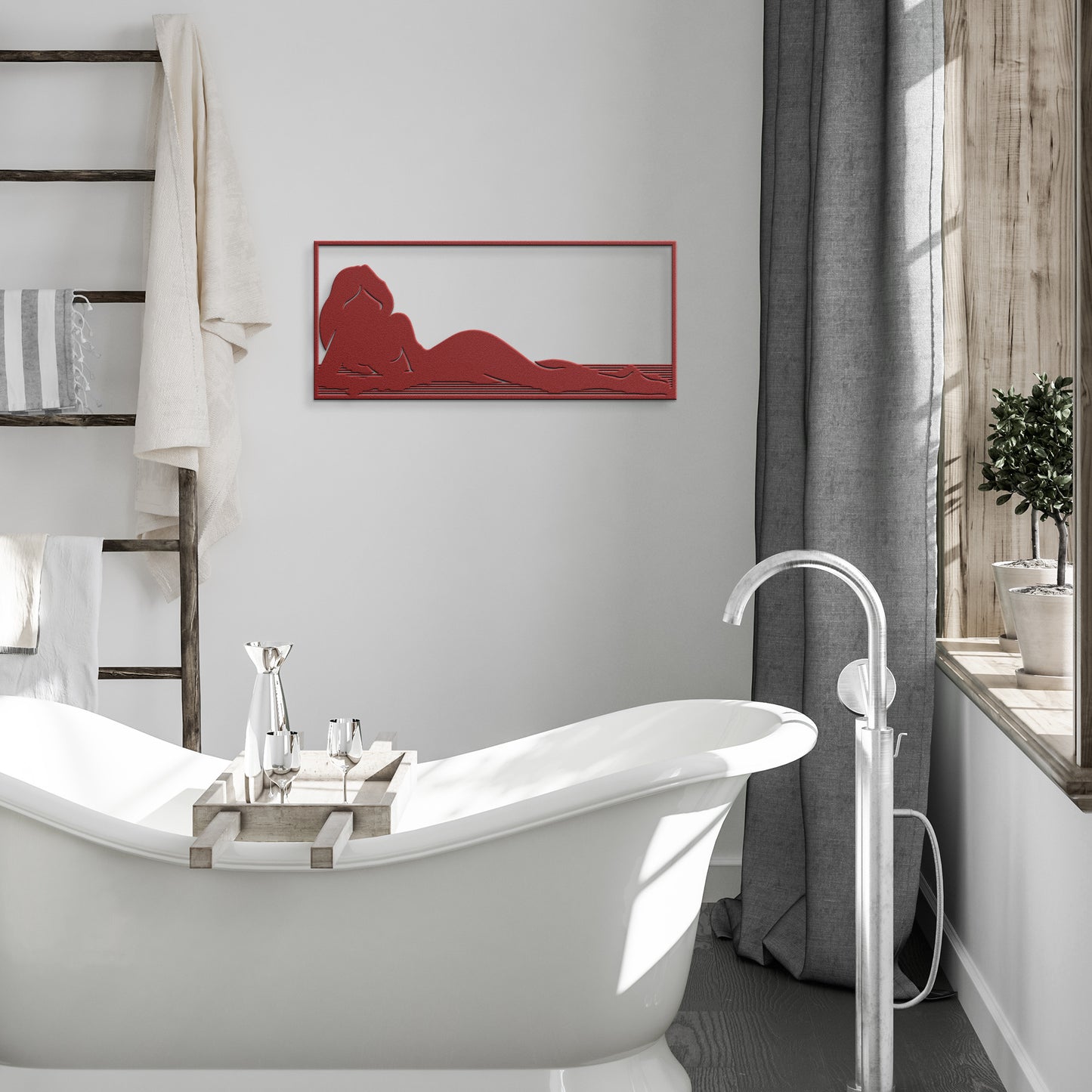 Sexy Lady Laying On The Beach Metal Wall Art