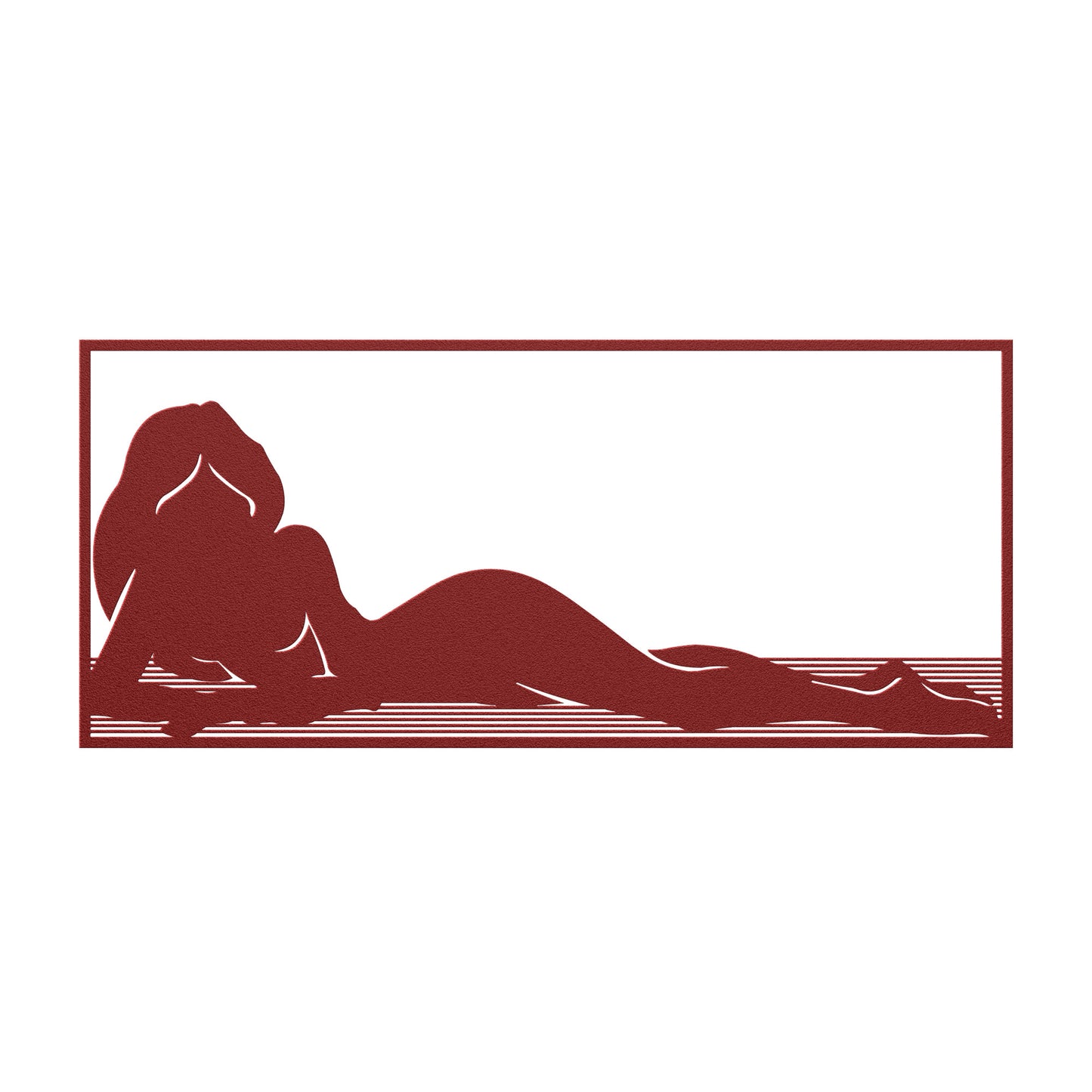 Sexy Lady Laying On The Beach Metal Wall Art